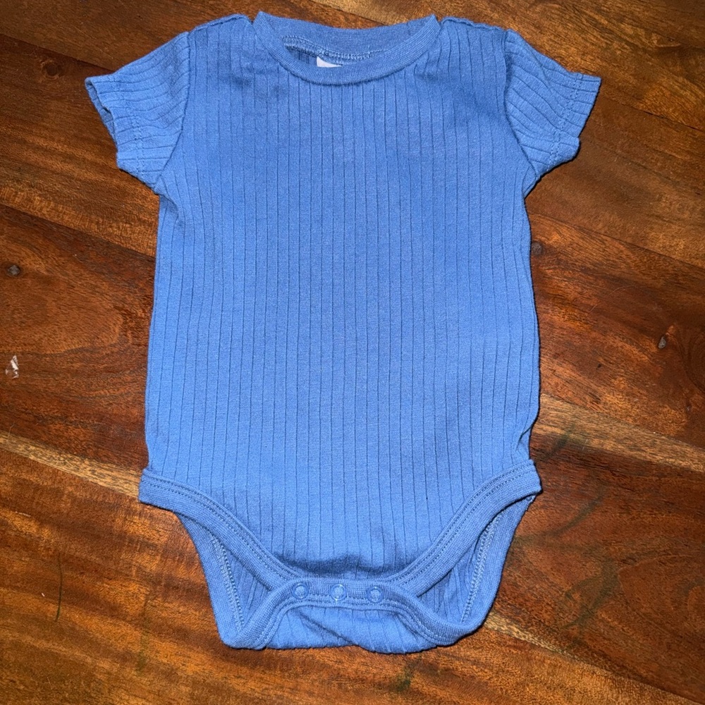 Petit‎ Lem Sky Blue Ribbed Bodysuit